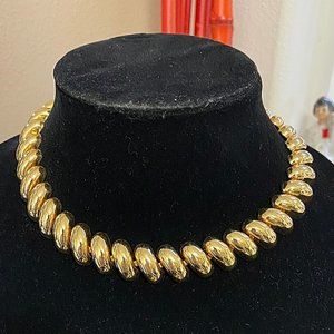 Napier Gold Tone Chunky Choker Necklace